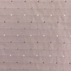 Muted pink embroidered squares upholstery fabric 132” L x 54” W